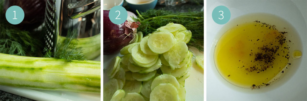 Cucumber salad Instructions - Step 1-3